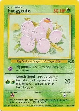 Exeggcute 52/64 Jungle Ulimited Pokemon Card Jungle Pokemon Single Squirtle Squad Card Shop.