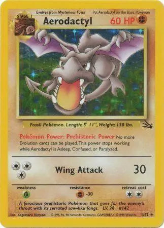 WOTC - Fossil - Aerodactyl 001/62 - Unlimited Holo