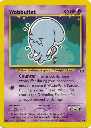 Wobbuffet (35) (35) 035/75 - Unlimited Neo Discovery - Rare Neo Discovery Pokemon Single Squirtle Squad Card Shop.