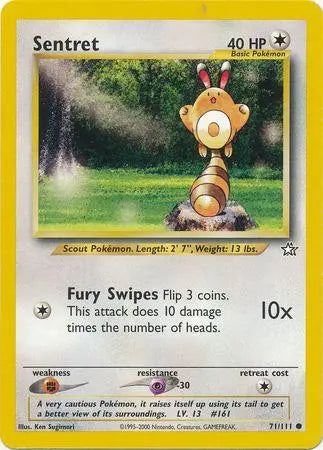 Sentret 071 - Unlimited Neo Genesis - Common Neo Genesis Pokemon Single Squirtle Squad Card Shop.