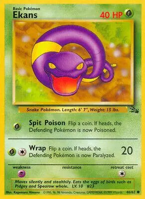 Ekans 046/62 - Fossil Unlimited - Uncommon Pokémon Card Fossil Pokemon Single Squirtle Squad Card Shop.