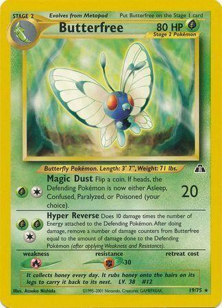 Butterfree 019 - Unlimited Neo Discovery - Rare Neo Discovery Pokemon Single Squirtle Squad Card Shop.