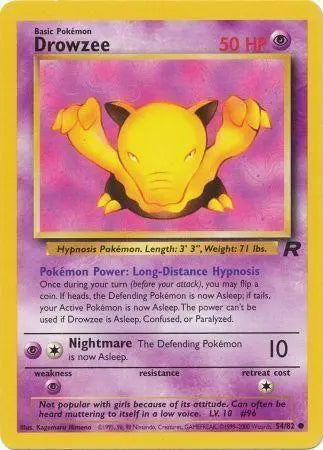 Drowzee 054 - Unlimited Team Rocket - Common Team Rocket Pokemon Single Squirtle Squad Card Shop.