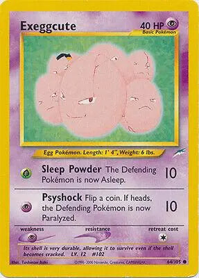 Exeggcute 064 - Unlimited Neo Destiny - Common Neo Destiny Pokemon Single Squirtle Squad Card Shop.