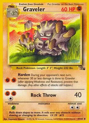 Graveler 037/62 - Fossil Unlimited - Uncommon Pokémon Card Fossil Pokemon Single Squirtle Squad Card Shop.