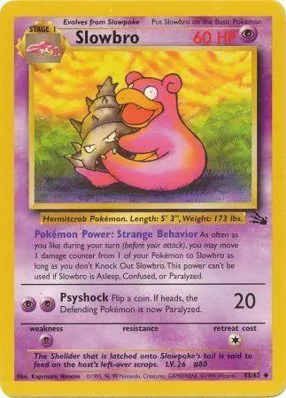 Slowbro 043/62 - Fossil Unlimited - Uncommon Pokémon Card Fossil Pokemon Single Squirtle Squad Card Shop.