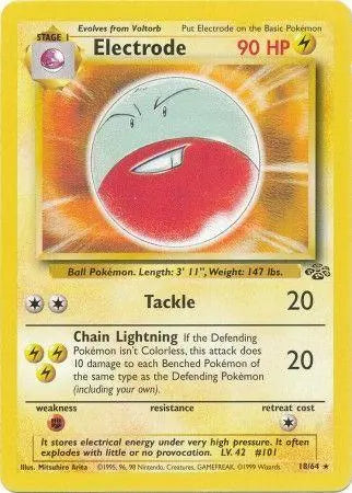 Electrode (18) (18) 018 - Unlimited Jungle - Rare Jungle Pokemon Single Squirtle Squad Card Shop.
