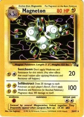 Magneton 026/62 - Fossil Unlimited - Rare Pokémon Card Fossil Pokemon Single Squirtle Squad Card Shop.