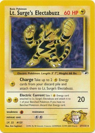 Lt. Surge's Electabuzz (27) (27) 027 - Unlimited Gym Heroes - Rare Gym Heroes Pokemon Single Squirtle Squad Card Shop.