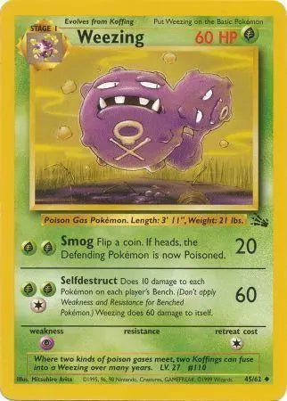 Weezing 045/62 - Fossil Unlimited - Uncommon Pokémon Card Fossil Pokemon Single Squirtle Squad Card Shop.