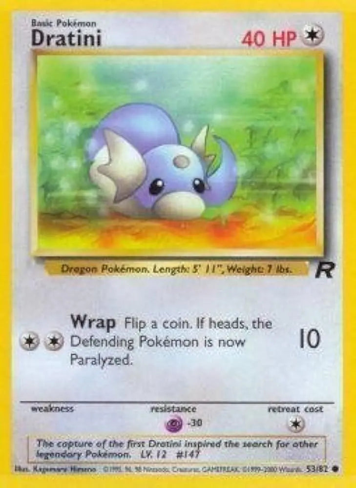 Dratini 053 - Unlimited Team Rocket - Common Team Rocket Pokemon Single Squirtle Squad Card Shop.
