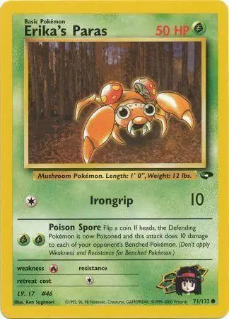 Erika's Paras 071 - Unlimited Gym Challenge - Common Gym Challenge Pokemon Single Squirtle Squad Card Shop.