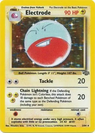 Electrode (2) (2) 002 - Unlimited Holofoil Jungle - Holo Rare Jungle Pokemon Single Squirtle Squad Card Shop.