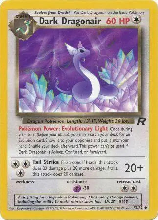 Dark Dragonair 033 - Unlimited Team Rocket - Uncommon Team Rocket Pokemon Single Squirtle Squad Card Shop.