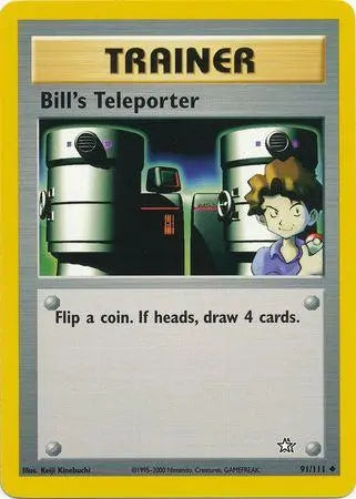 Bill's Teleporter 091 - Unlimited Neo Genesis - Uncommon Neo Genesis Pokemon Single Squirtle Squad Card Shop.