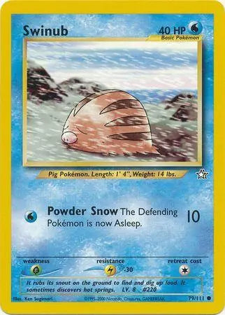 Swinub 079 - Unlimited Neo Genesis - Common Neo Genesis Pokemon Single Squirtle Squad Card Shop.