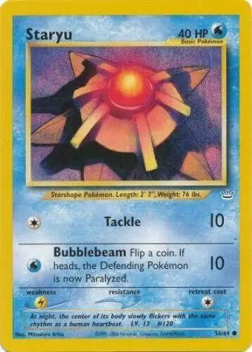 Staryu 056 - Unlimited Neo Revelation - Common Neo Revelation Pokemon Single Squirtle Squad Card Shop.