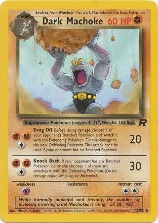 Dark Machoke 040 - Unlimited Team Rocket - Uncommon Team Rocket Pokemon Single Squirtle Squad Card Shop.