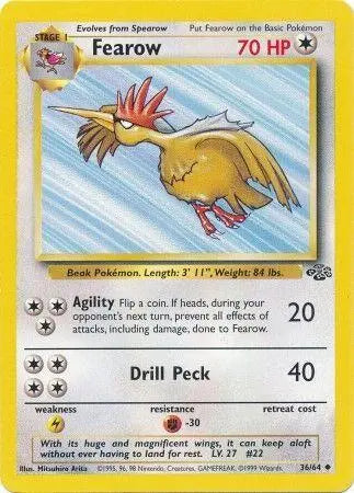 Fearow 36/64 Jungle Ulimited Pokemon Card Jungle Pokemon Single Squirtle Squad Card Shop.