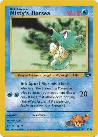 Misty's Horsea 087 - Unlimited Gym Challenge - Common Gym Challenge Pokemon Single Squirtle Squad Card Shop.