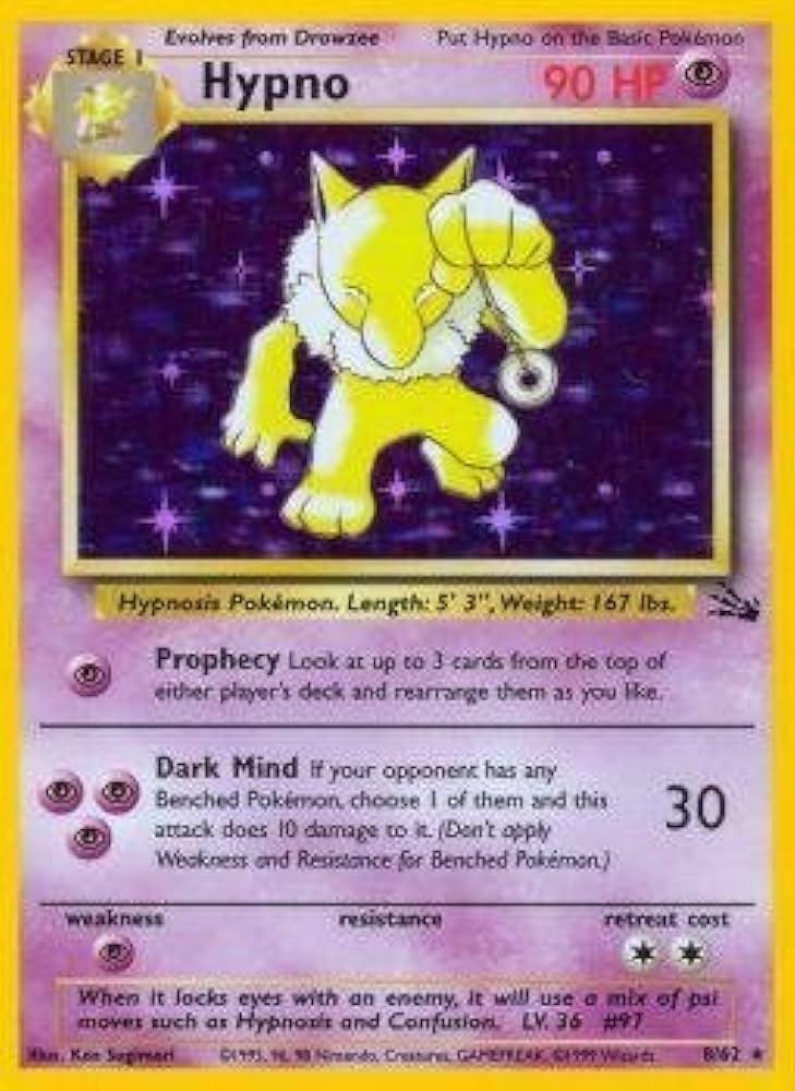 Hypno (8) (8) 008 - Unlimited Holofoil Fossil - Holo Rare Fossil Pokemon Single Squirtle Squad Card Shop.