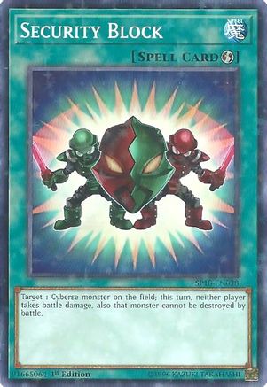 Security Block (Starfoil) (SP18-EN038) - Star Pack VRAINS 1st Edition Star Pack VRAINS Yugioh Single Squirtle Squad Card Shop.