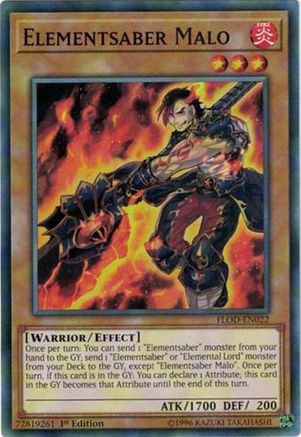 Elementsaber Malo (FLOD-EN022) - Flames of Destruction Unlimited Flames of Destruction Yugioh Single Squirtle Squad Card Shop.