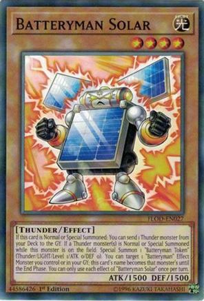 Batteryman Solar (FLOD-EN027) - Flames of Destruction Unlimited Flames of Destruction Yugioh Single Squirtle Squad Card Shop.