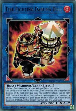 Fire Fighting Daruma Doll (FLOD-EN051) - Flames of Destruction Unlimited Flames of Destruction Yugioh Single Squirtle Squad Card Shop.