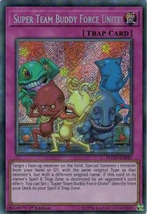 Super Team Buddy Force Unite! (FLOD-EN081) - Flames of Destruction 1st Edition Flames of Destruction Yugioh Single Squirtle Squad Card Shop.