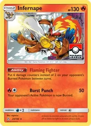 Infernape (Pokemon League) 023/156 - Reverse Holofoil League & Championship Cards - Promo