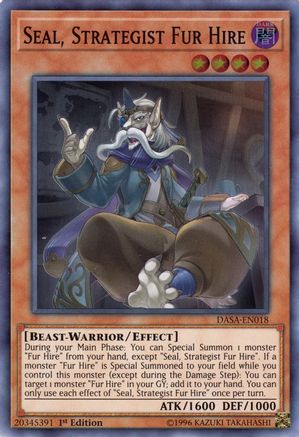 Seal, Strategist Fur Hire (DASA-EN018) - Dark Saviors 1st Edition Dark Saviors Yugioh Single Squirtle Squad Card Shop.