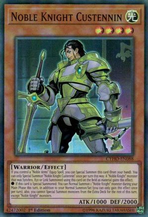 Noble Knight Custennin (CYHO-EN088) - Cybernetic Horizon 1st Edition Cybernetic Horizon Yugioh Single Squirtle Squad Card Shop.