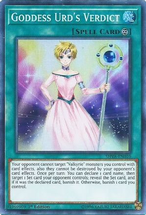 Goddess Urd's Verdict (SHVA-EN010) - Shadows in Valhalla 1st Edition Shadows in Valhalla Yugioh Single Squirtle Squad Card Shop.