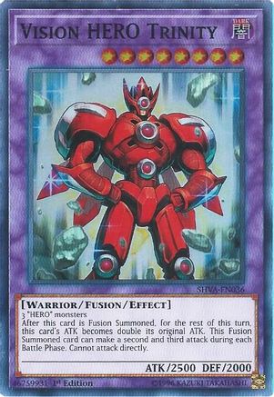 Vision HERO Trinity (SHVA-EN036) - Shadows in Valhalla 1st Edition Shadows in Valhalla Yugioh Single Squirtle Squad Card Shop.