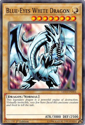 Blue-Eyes White Dragon (LED3-EN006) - Legendary Duelists: White Dragon Abyss 1st Edition Legendary Duelists: White Dragon Abyss Yugioh Single Squirtle Squad Card Shop.
