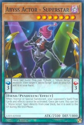 Abyss Actor - Superstar (LED3-EN050) - Legendary Duelists: White Dragon Abyss 1st Edition Legendary Duelists: White Dragon Abyss Yugioh Single Squirtle Squad Card Shop.