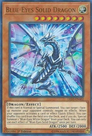 Blue-Eyes Solid Dragon (LED3-EN002) - Legendary Duelists: White Dragon Abyss 1st Edition Legendary Duelists: White Dragon Abyss Yugioh Single Squirtle Squad Card Shop.