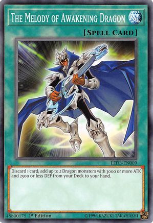 The Melody of Awakening Dragon (LED3-EN009) - Legendary Duelists: White Dragon Abyss 1st Edition Legendary Duelists: White Dragon Abyss Yugioh Single Squirtle Squad Card Shop.
