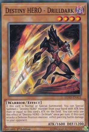Destiny HERO - Drilldark (LEHD-ENA11) - Legendary Hero Decks 1st Edition Legendary Hero Decks Yugioh Single Squirtle Squad Card Shop.