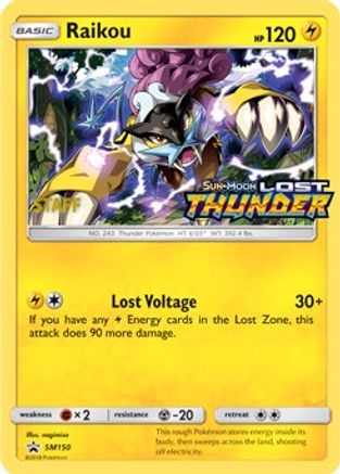 Raikou - SM150 (Prerelease) (Staff) - Holofoil SM Promos - Promo SM Promos Pokemon Single Squirtle Squad Card Shop.