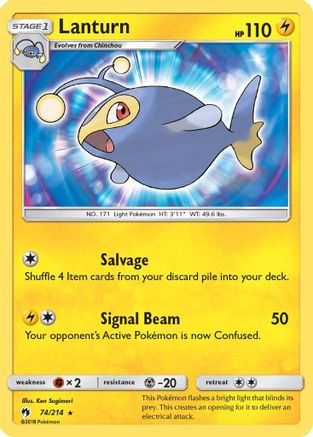 Lanturn SM Lost Thunder - Rare SM - Lost Thunder Pokemon Single Squirtle Squad Card Shop.