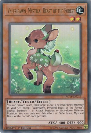 Valerifawn, Mystical Beast of the Forest (AC18-EN019) - Advent Calendar 2018 1st Edition Advent Calendar 2018 Yugioh Single Squirtle Squad Card Shop.