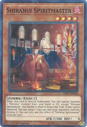 Shiranui Spiritmaster (HISU-EN048) - Hidden Summoners 1st Edition Hidden Summoners Yugioh Single Squirtle Squad Card Shop.