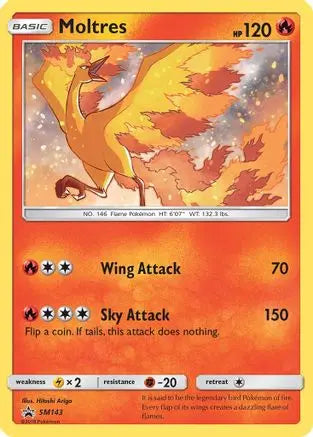 Pokémon TCG Moltres SM143 – Sun & Moon Black Star Promo – Holo SM Promos Pokemon Single Squirtle Squad Card Shop.