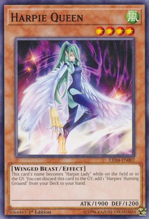 Harpie Queen (LED4-EN007) - Legendary Duelists: Sisters of the Rose 1st Edition Legendary Duelists: Sisters of the Rose Yugioh Single Squirtle Squad Card Shop.