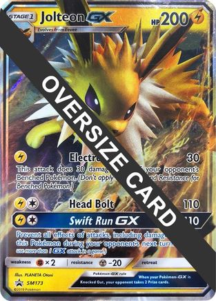 Jolteon GX - SM173 (SM Black Star Promo) - Holofoil Jumbo Cards - Promo Jumbo Cards Pokemon Single Squirtle Squad Card Shop.