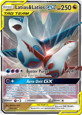 Latias & Latios GX 113 - Holofoil SM Team Up - Ultra Rare SM - Team Up Pokemon Single Squirtle Squad Card Shop.