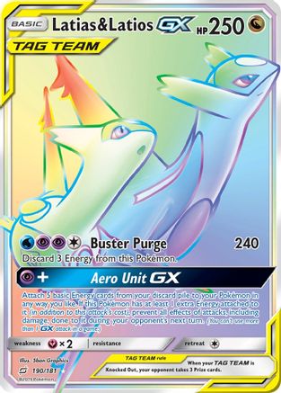 Latias & Latios GX (Secret) - Holofoil SM Team Up - Secret Rare SM - Team Up Pokemon Single Squirtle Squad Card Shop.