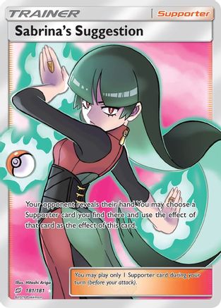 Sabrina's Suggestion (Full Art)/181 - Holofoil SM Team Up - Ultra Rare SM - Team Up Pokemon Single Squirtle Squad Card Shop.